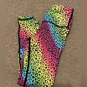 ZYIA NWOT girls size 4/5 rainbow leopard leggings